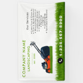 Lawn Mowing Landscaping Garden Lawn Care White Banner (Vertikal)