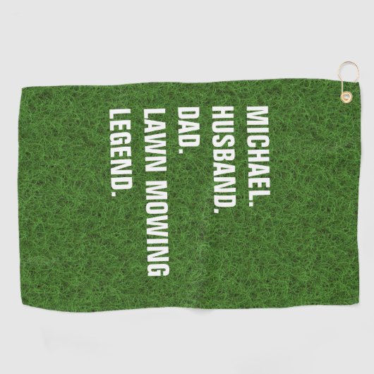 Lawn Mowing Legend Funny Personalized Golfhandtuch (Horizontal)