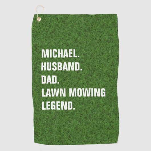 Lawn Mowing Legend Funny Personalized  Golfhandtuch (Vorderseite)