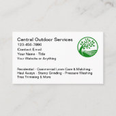 Lawn Outdoor Services Business Cards Mockup Visitenkarte (Vorderseite)