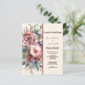 LAWN Pink und Burgund Vintage Peonies Hochzeit (Stehend Vorderseite)