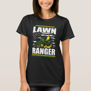 Lawn Ranger Lawn Mower Vater American Flag Fathers T-Shirt