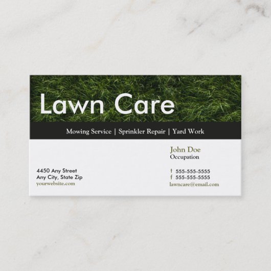 Lawn Service Business Card Appointment Card Terminkarte (Vorderseite)