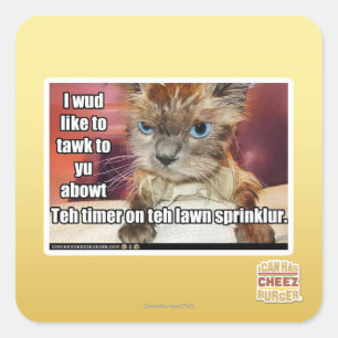 Lawn Sprinklur Timer Quadratischer Aufkleber