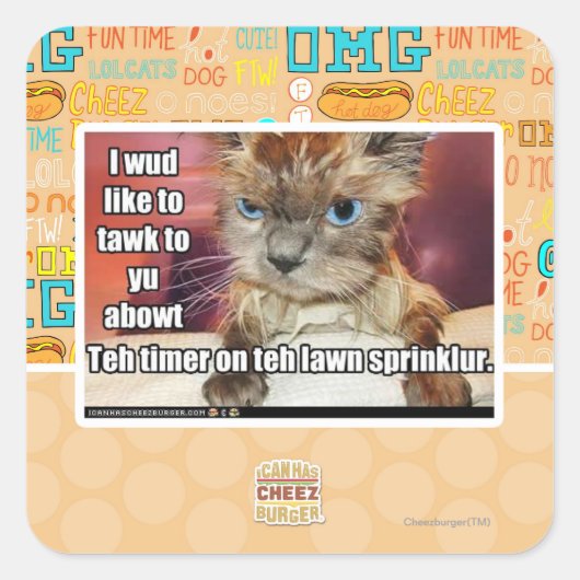 Lawn Sprinklur Timer Quadratischer Aufkleber (Vorderseite)