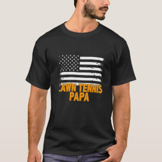 Lawn Tennis Papa American Flag Vatertag Männer T-Shirt