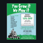 Lawncare Landscaping Grass Cutting  Flyer<br><div class="desc">Promote and market your grass cutting or landscaping lawncare business more efficiently with these customizable flyers postcards templates. Simply replace the information with your information. Add a logo for better branding and voila! Potential clients will be impressed. See matching business cards.</div>