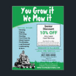 Lawncare Landscaping Grass Cutting  Flyer<br><div class="desc">Promote and market your grass cutting or landscaping lawncare business more efficiently with these customizable flyers postcards templates. Simply replace the information with your information. Add a logo for better branding and voila! Potential clients will be impressed. See matching business cards.</div>