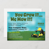 Lawncare Landscaping Grass Cutting Flyer Postcard Postkarte (Vorne/Hinten)