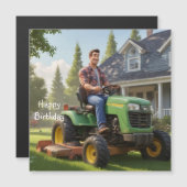 Lawnmäwer Man Geburtstagskarte Magnetkarte (Vorne/Hinten)