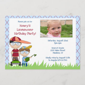 Lawnmower Landscaping Geburtstagsparty Einladung