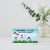 Lawnmower Sky | Gartenwerkzeuge Visitenkarte (Stehend Vorderseite)