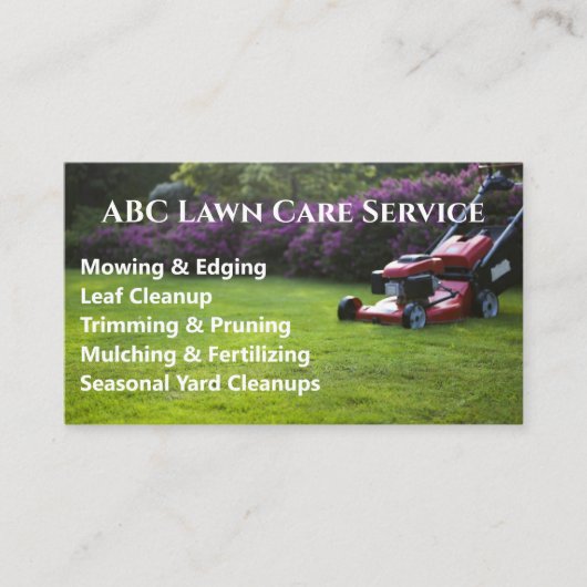 Lawnpro Premium-Service Visitenkarte (Vorderseite)