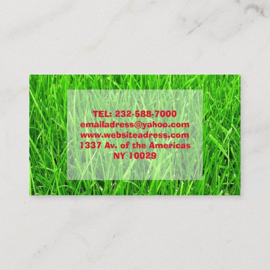 Lawnscaper lawncare visitenkarte (Rückseite)