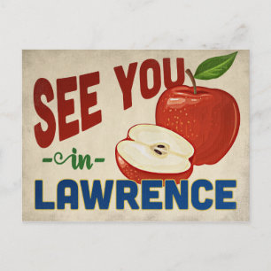 Lawrence Kansas Apfel - Vintage Reise Postkarte