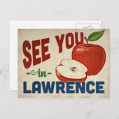 Lawrence Kansas Apple - Vintage Travel Postkarte (Vorne/Hinten)
