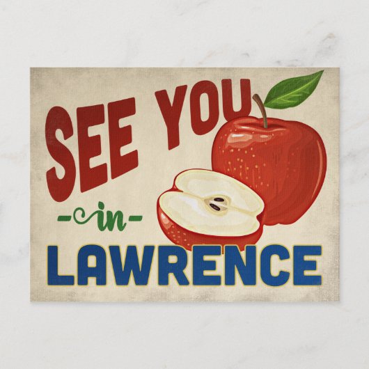 Lawrence Kansas Apple - Vintage Travel Postkarte (Vorderseite)