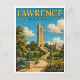 Lawrence Kansas Campanile GeoSaga Postkarte
