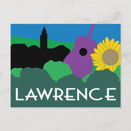 Lawrence Kansas Grafik Postkarte (Vorderseite)