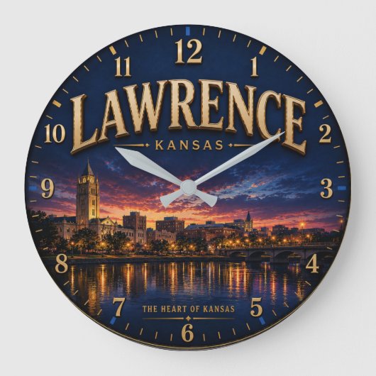 Lawrence Kansas Große Wanduhr (Vorderseite)
