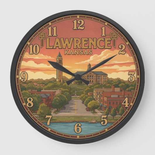 Lawrence Kansas Große Wanduhr (Vorderseite)