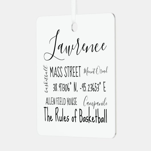 Lawrence Kansas U-Bahn Art Metal Ornament Aus Metall (Vorderseite links)