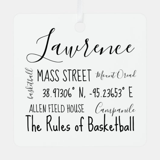 Lawrence Kansas U-Bahn Art Metal Ornament Aus Metall (Vorderseite)