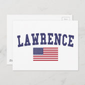 Lawrence KS US-Flagge Postkarte (Vorne/Hinten)
