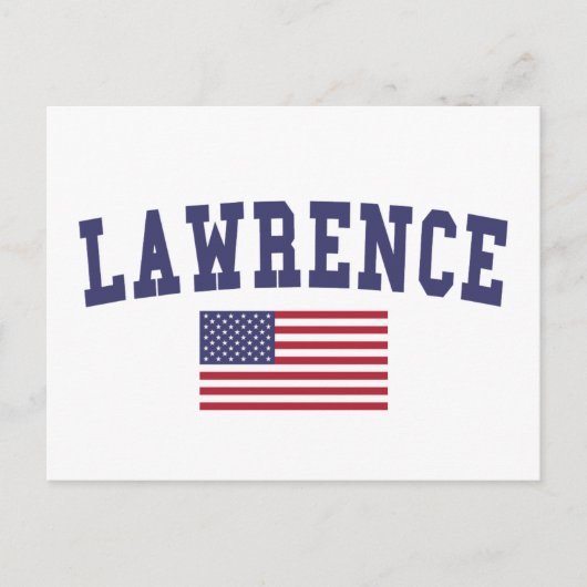 Lawrence KS US-Flagge Postkarte (Vorderseite)