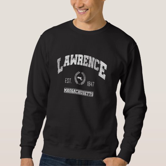 Lawrence MA Massachusetts Vintag Throwback Sweatshirt (Vorderseite)
