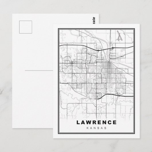 Lawrence Map Postkarte (Vorne/Hinten)