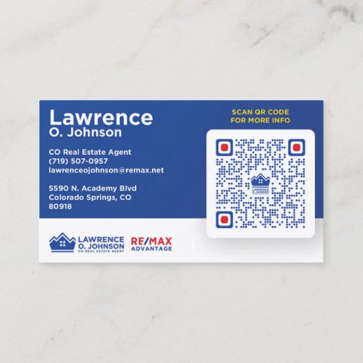 Lawrence O. Johnson Real Anwesen Business Cards Visitenkarte (Rückseite)