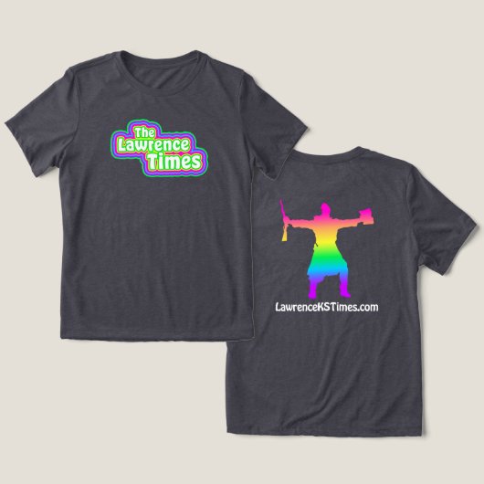Lawrence Times groovy femme - Kohle Tri-Blend Shirt (Design Vorderseite & Rückseite)