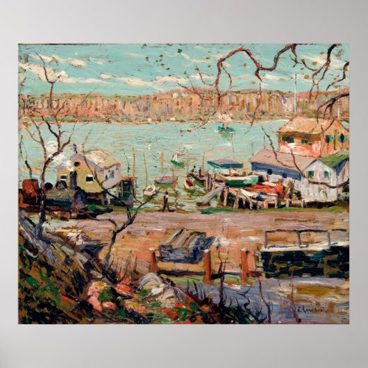 Lawson's River Scene-Boats and Houses Poster (Vorne)