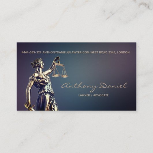 Lawyer Advocate Justice Solicitor Business Card Visitenkarte (Vorderseite)