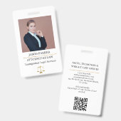 Lawyer Attorney At Law Classy White Ausweis (Vorder- & Rückseite)