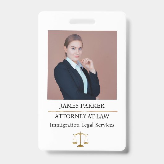 Lawyer Attorney At Law Classy White Ausweis (Vorderseite)