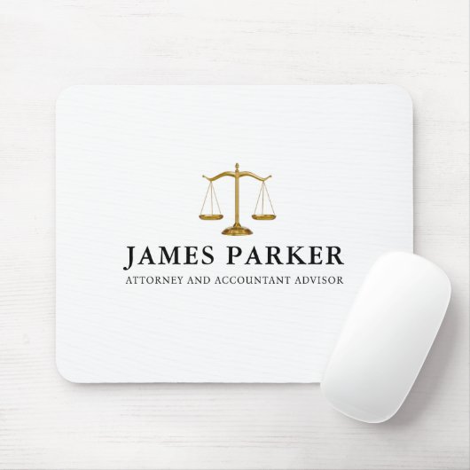 Lawyer Attorney At Law Classy White Mousepad (Mit Mouse)