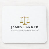 Lawyer Attorney At Law Classy White Mousepad (Vorne)