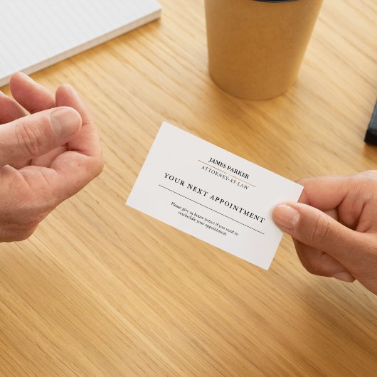 Lawyer Attorney At Law Classy White Terminkarte