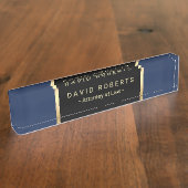 Lawyer Attorney Law Office Modern Blue & Gold Namensplakette (Seite)