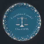 Lawyer Blau Silver Abschluss Pappteller<br><div class="desc">Feiern Sie Ihren Jurastudium mit diesem eleganten Juristenabschluss Partei Papier Teller mit Marineblau und Silber! Ideal für jeden,  der von einer Jurastube mit marineblau und silber geschlossen wird!</div>
