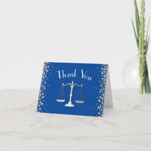 Lawyer Blue Silver Abschluss Dankeskarte