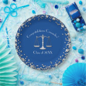 Lawyer Blue Silver Abschluss Pappteller (Party)