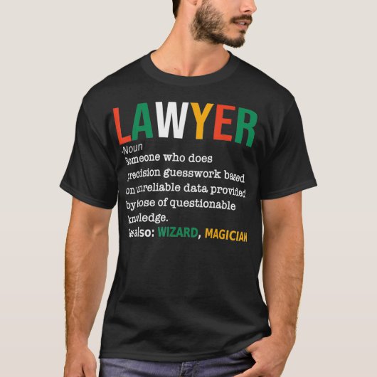 Lawyer Definition Noun Funny Lawyer Law T-Shirt (Vorderseite)