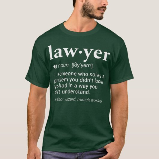 Lawyer Dictionary Definition Funny Gag Design T-Shirt (Vorderseite)