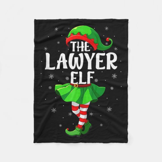 Lawyer Elf Christmas Girls Women Elf Squad Xmas Fa Fleecedecke (Vorderseite)