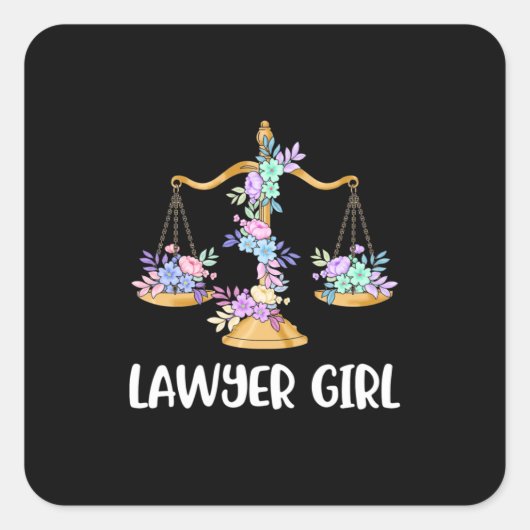 Lawyer Girl Quadratischer Aufkleber (Vorderseite)