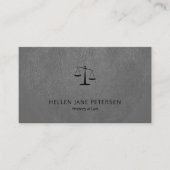 Lawyer Luxus schwarz Maßstab hellgraues Leder auss Visitenkarte (Vorderseite)