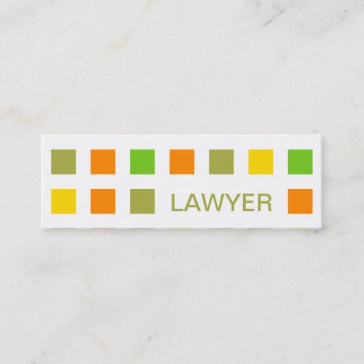 LAWYER (Mod-Quadrate) Mini Visitenkarte (Vorderseite)